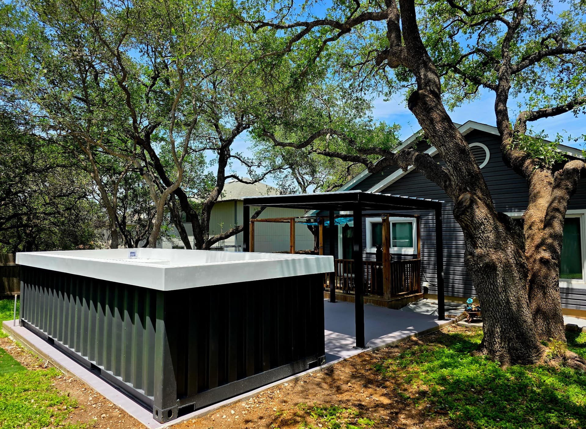 ReadyPool container pool installed in a customer's backyard