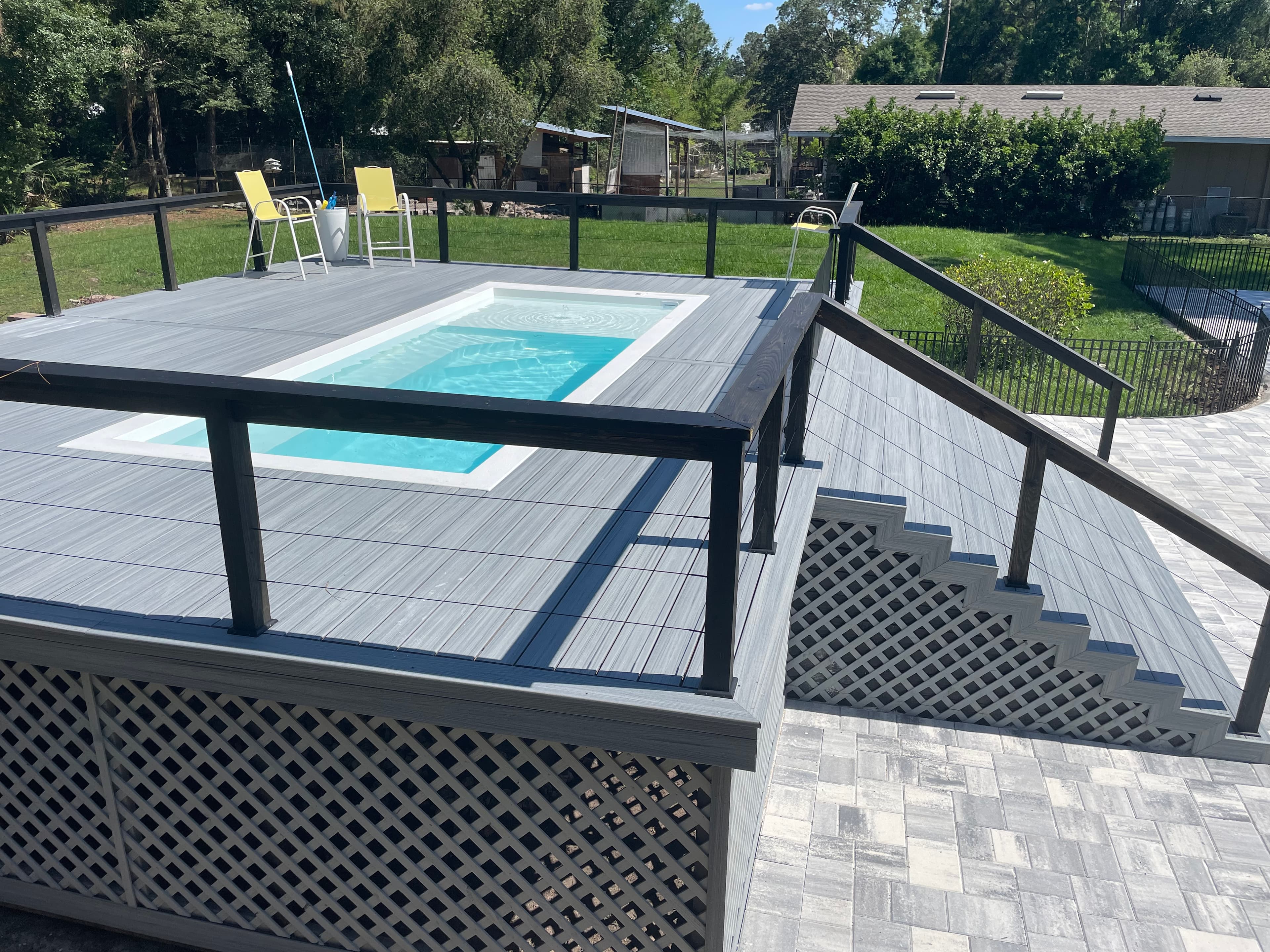 ReadyPool container pool with wooden deck