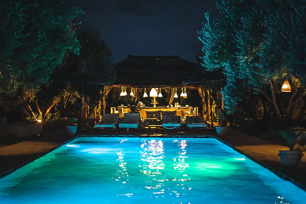 Swimming pool by night